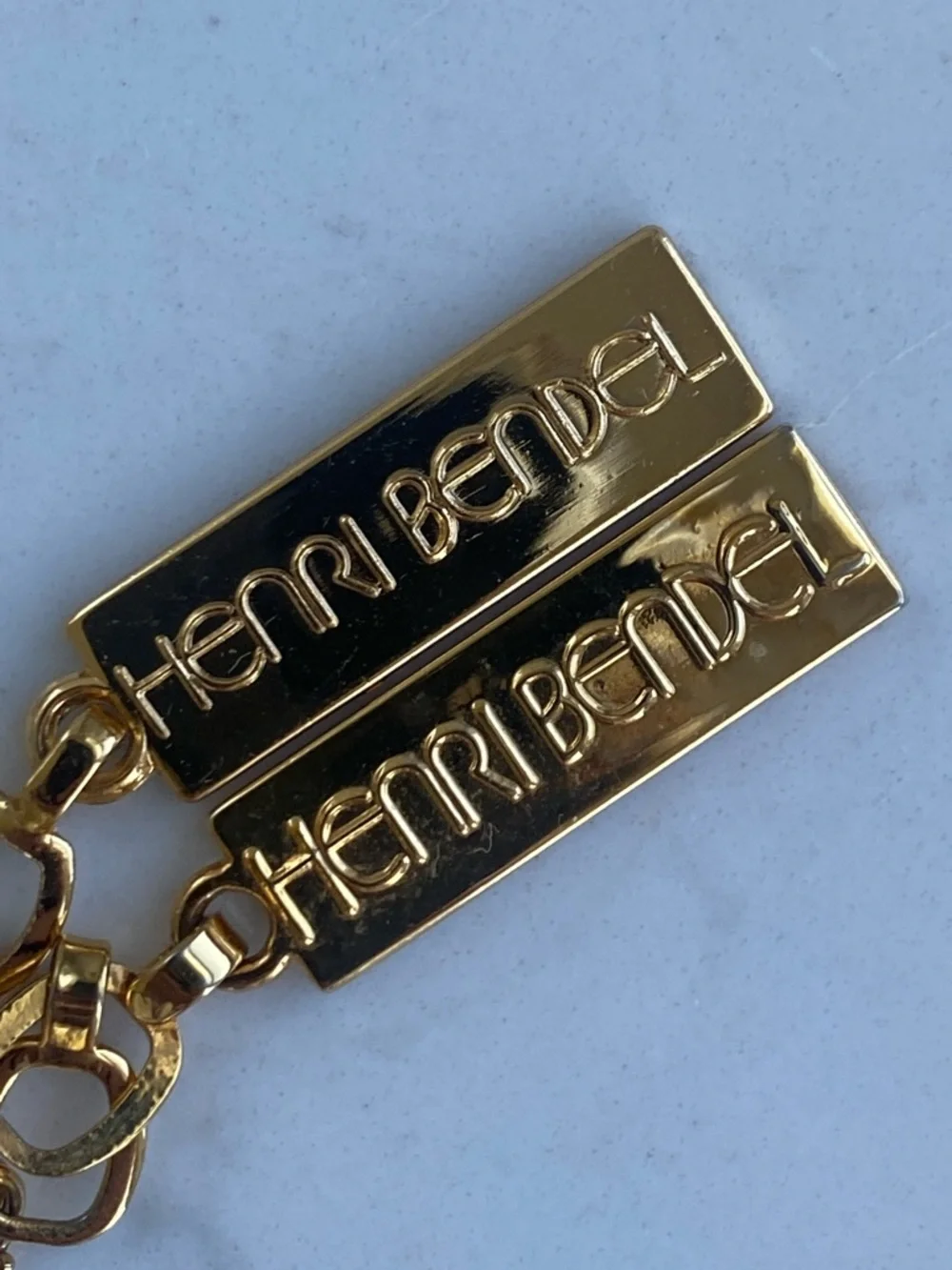 Henri Bendel Centennial Stripe Cosmetic Bag Set RARE gold tone logo zipper pull - Picture 5 of 12